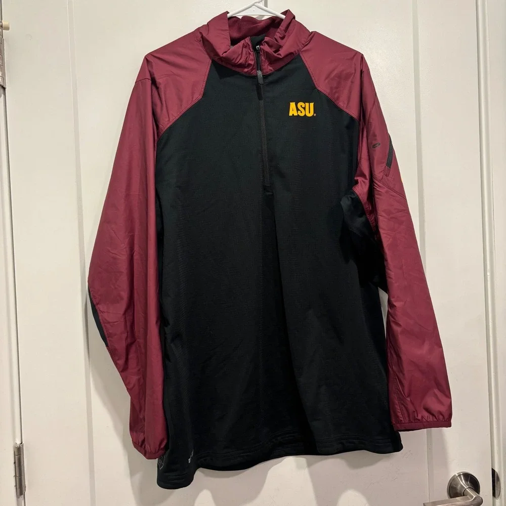 Nike ASU Arizona State Sun Devils Dri-FIT Quarter Zip Pullover Mens Large Black